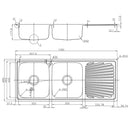 Otus Double Bowl & Single Drainer Kitchen Sink 1180 x 480mm P0011848-2LHB