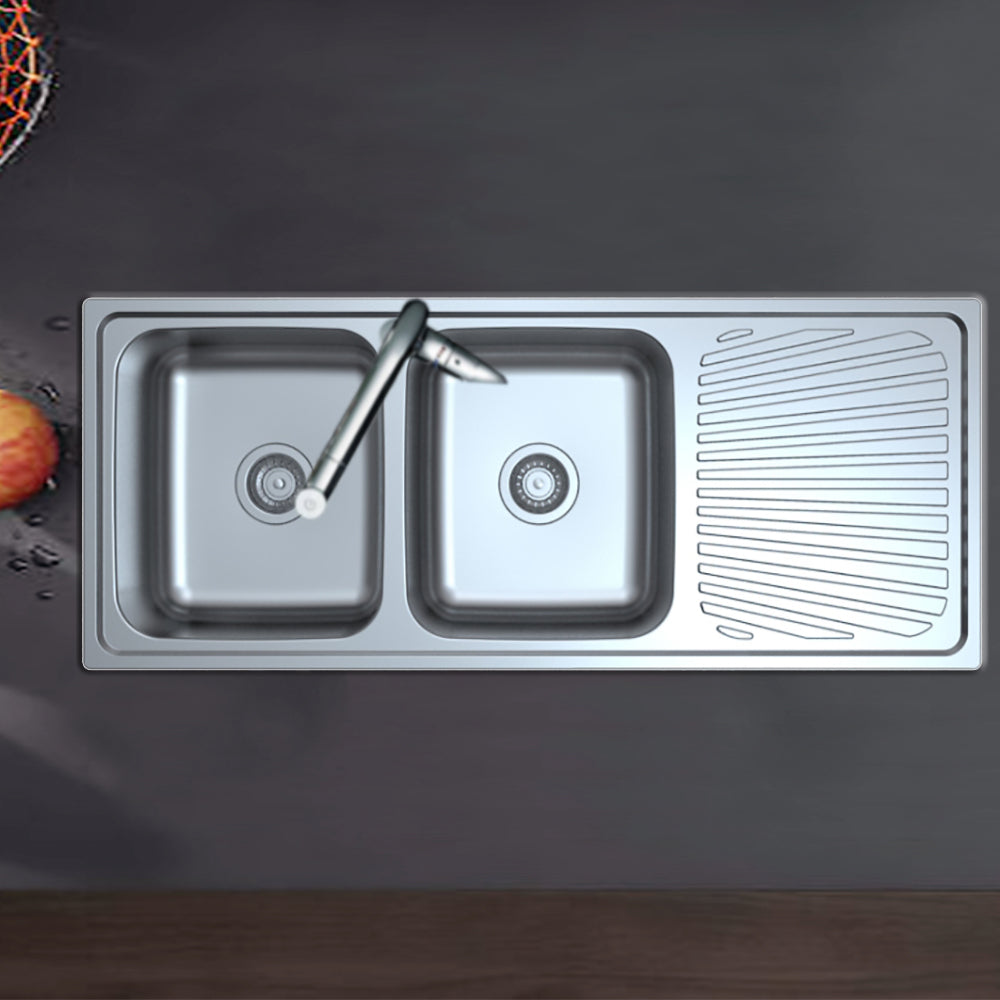 Otus Double Bowl & Single Drainer Kitchen Sink 1180 x 480mm P0011848-2LHB - Bathroom Hub