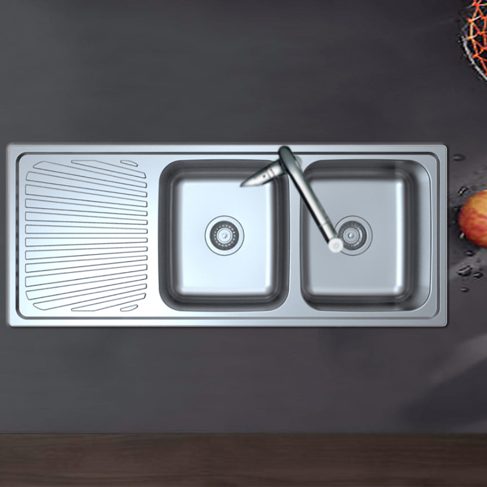 Otus Double Bowl & Single Drainer Kitchen Sink 1180 x 480mm P0011848-2RHB - Bathroom Hub