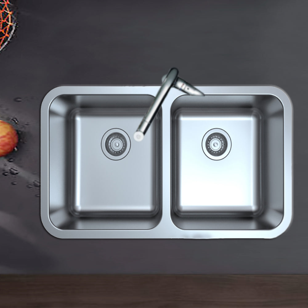 Otus Double Bowl Undermount Sink 822 x 460mm P002020 - Bathroom Hub