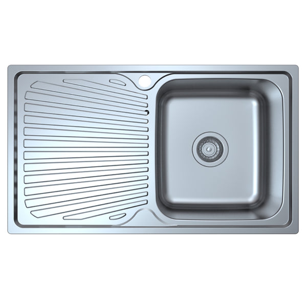 Otus Single Bowl & Drainer Kitchen Sink 800 x 480mm P008048-2RHB