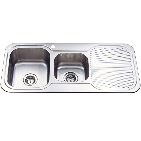 Cora 1 & 3/4 Bowl & Single Drainer Kitchen Sink 1080 x 480mm P1080LHB