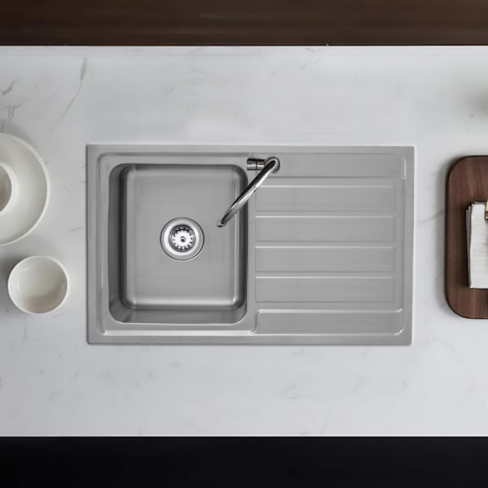 Seto Single Bowl & Single Drainer Kitchen Sink 860 x 500mm P5347N-LHB - Bathroom Hub