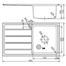 Seto Single Bowl & Single Drainer Kitchen Sink 800 x 500mm P5347N-RHB