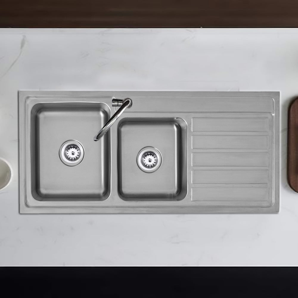 Seto 1 & 3/4 Bowl & Single Drainer Kitchen Sink 1160 x 500mm P5361N-LHB - Bathroom Hub