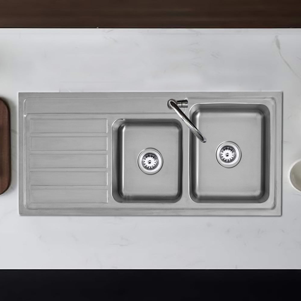 Seto 1 & 3/4 Bowl & Single Drainer Kitchen Sink 1160 x 500mm P5361N-RHB - Bathroom Hub