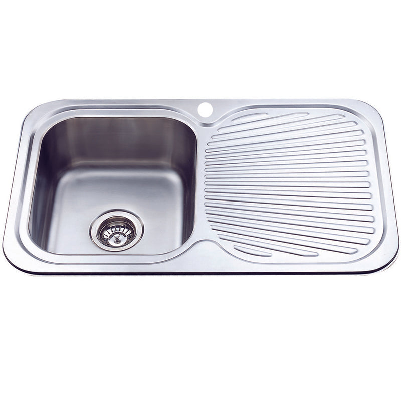 Cora Single Bowl & Single Drainer Kitchen Sink 780 x 480mm P780LHB