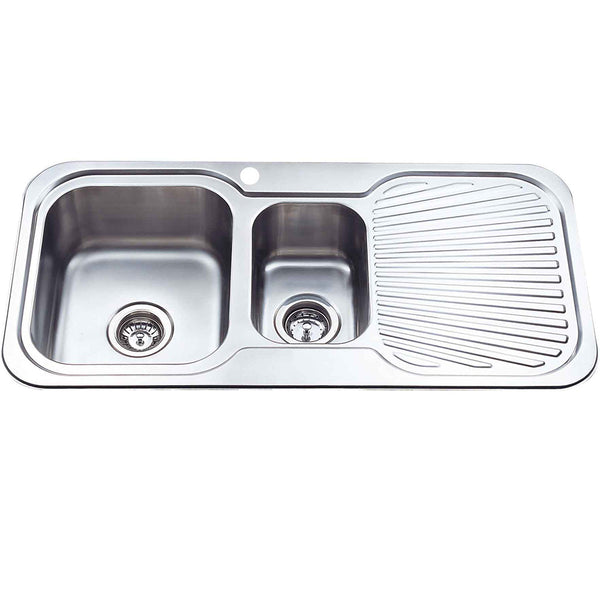 Cora 1 & 1/2 Bowl & Single Drainer Kitchen Sink 980 x 480mm P980LHB