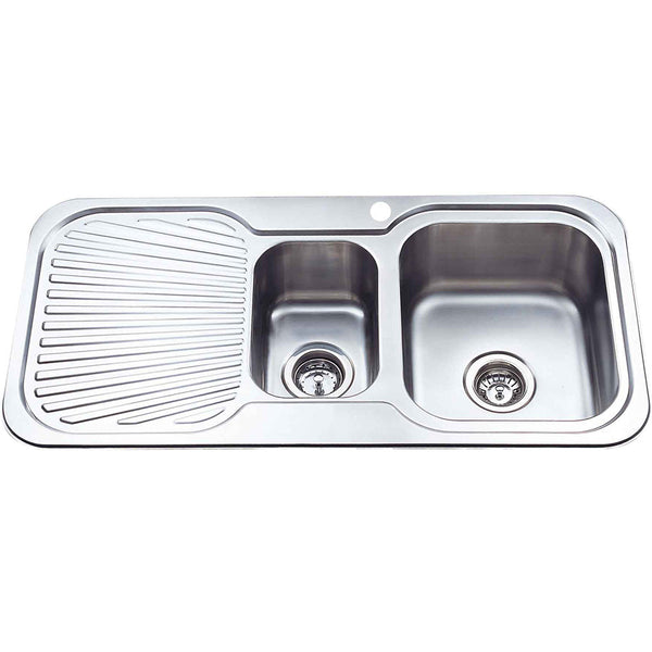 Cora 1 & 1/2 Bowl & Single Drainer Kitchen Sink 980 x 480mm P980RHB
