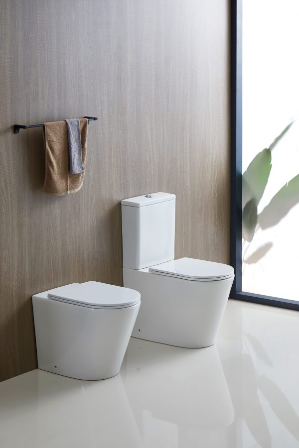 Rimless Tornado Quiet Flush Toilet Suite Matt Black - Bathroom Hub