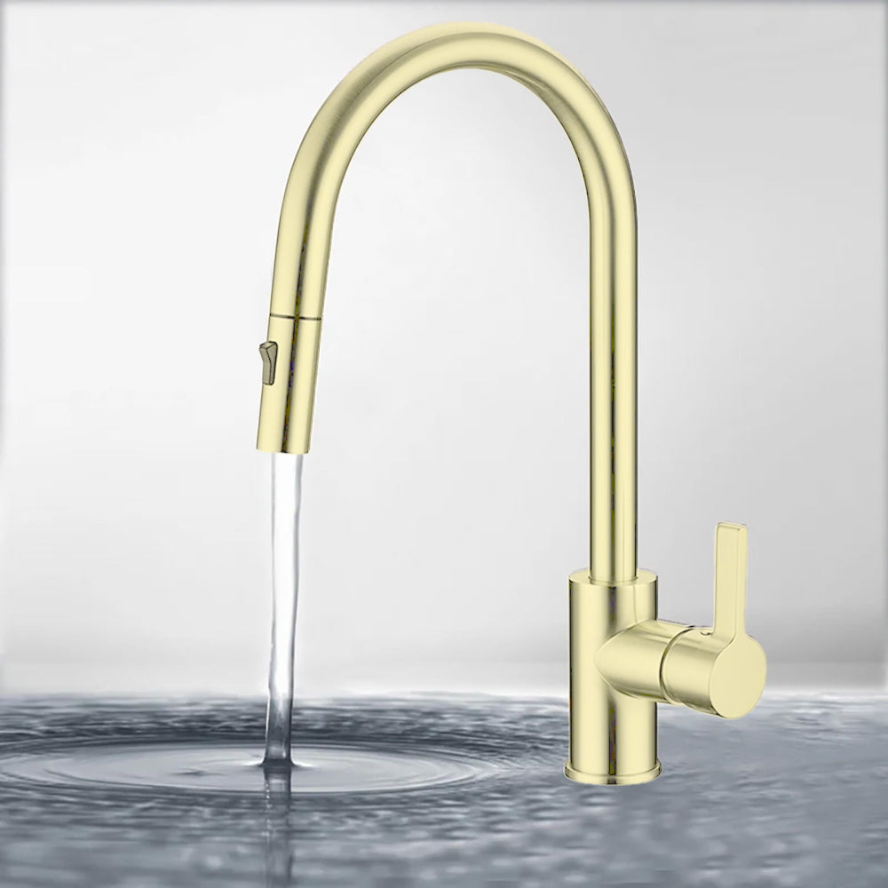 Otus New Pull out Sink Mixer French Gold PC1016LF-FG - Bathroom Hub