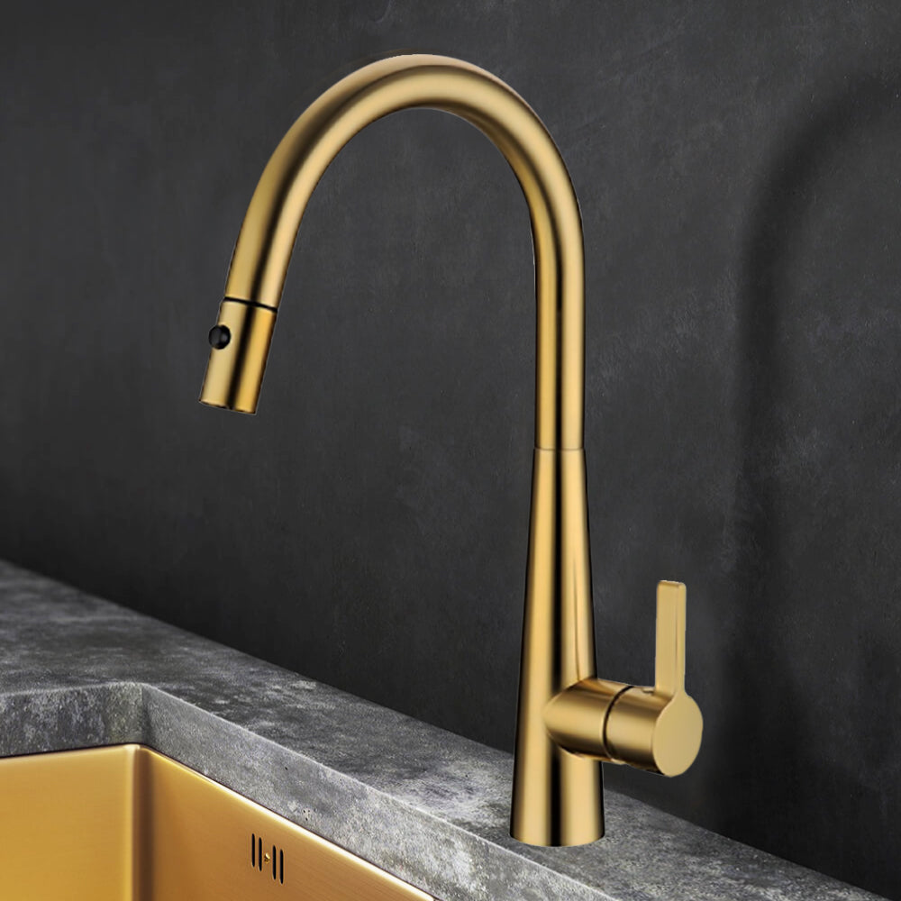 Otus Lux Sink Mixer with Pull Out Spray Brushed Nickel PC1017LF-BG - Bathroom Hub