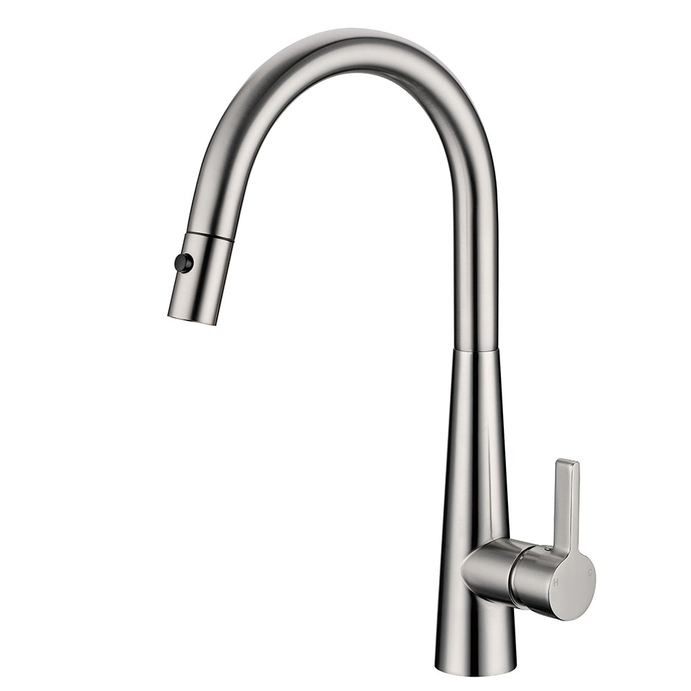 Otus Lux Pull-Out Kitchen And Laundry Sink Mixer Brushed Nickel PC1017LF-BN - Bathroom Hub