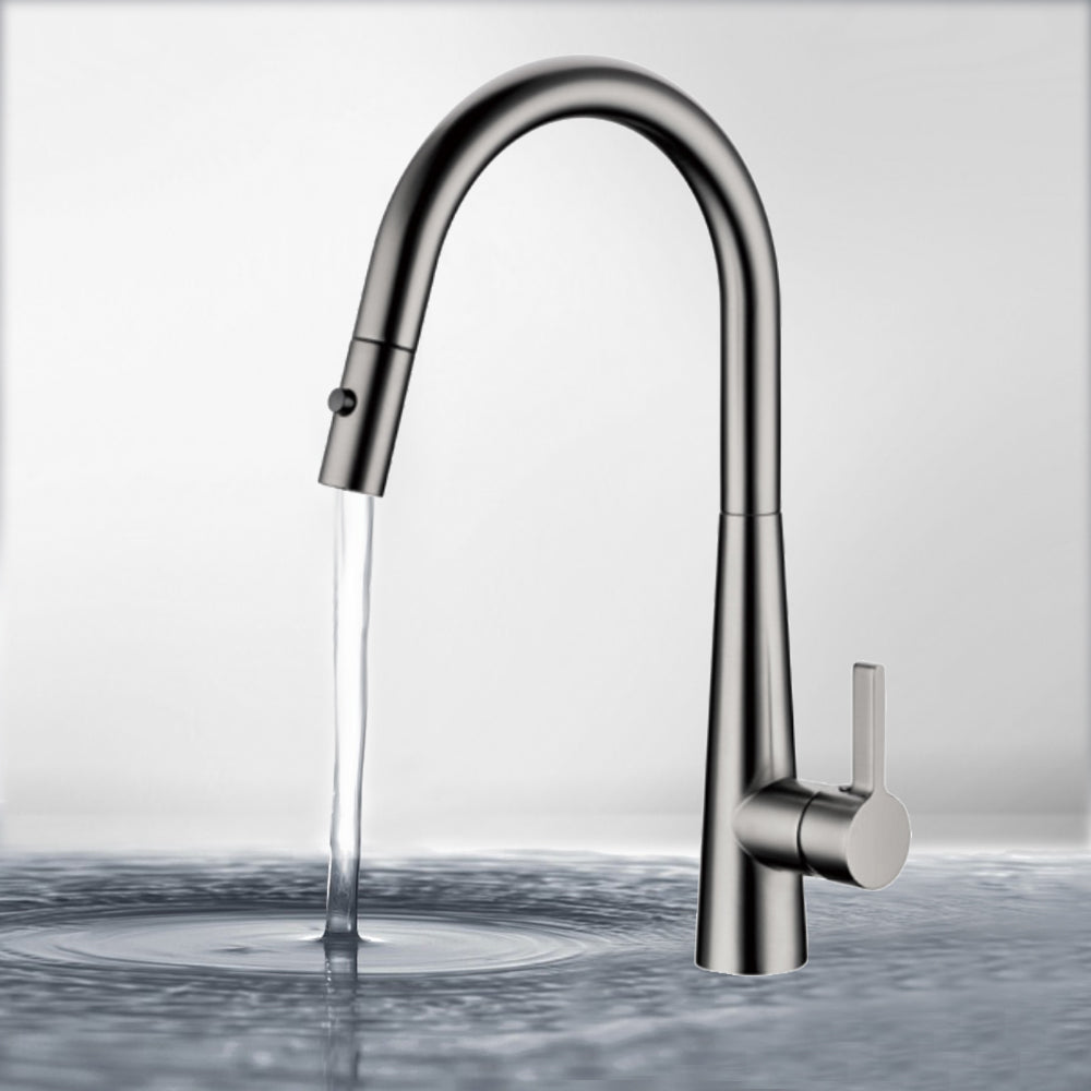Otus Lux Sink Mixer with Pull Out Spray Gun Metal PC1017LF-GM - Bathroom Hub