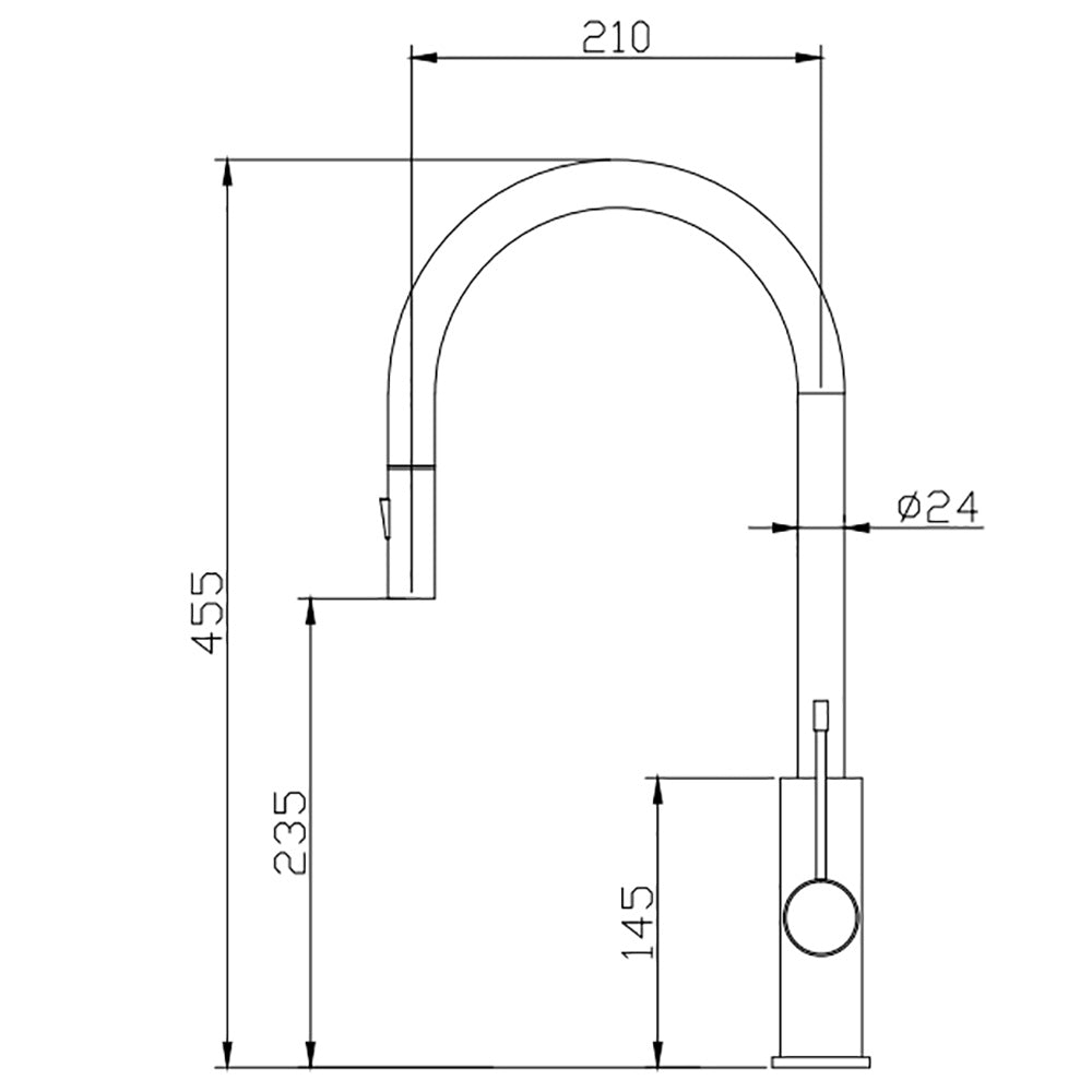 Aziz-II Pull Out Mixer Brushed Nickel - PCC1003BN - Bathroom Hub