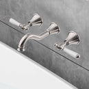 Clasico Vintage Bath Set Ceramic Handle in Brushed Nickel - PCK90NZ01ALF-BN