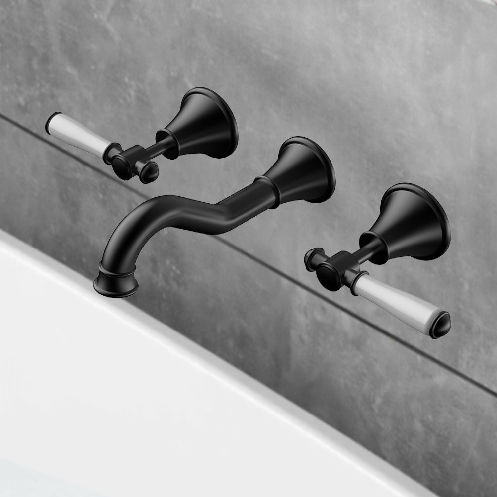 Clasico Vintage Bath Set Ceramic Handle in Matt Black - PCK90NZ01ALF-MB