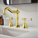 Clasico Vintage Basin Set Ceramic Handle in Brushed Gold - PCK90NZ04ALF-BG