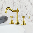 Clasico Vintage Basin Set Ceramic Handle in Brushed Gold - PCK90NZ04ALF-BG