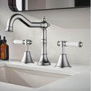 Clasico Vintage Basin Set Ceramic Handle in Brushed Nickel - PCK90NZ04ALF-BN