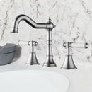 Clasico Vintage Basin Set Ceramic Handle in Brushed Nickel - PCK90NZ04ALF-BN