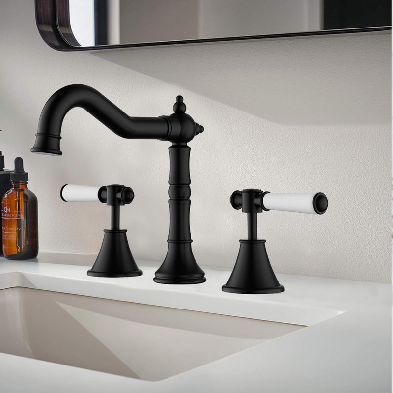 Vintage Basin Set Ceramic Handle in Matt Black [PCK90NZ04A-MB]