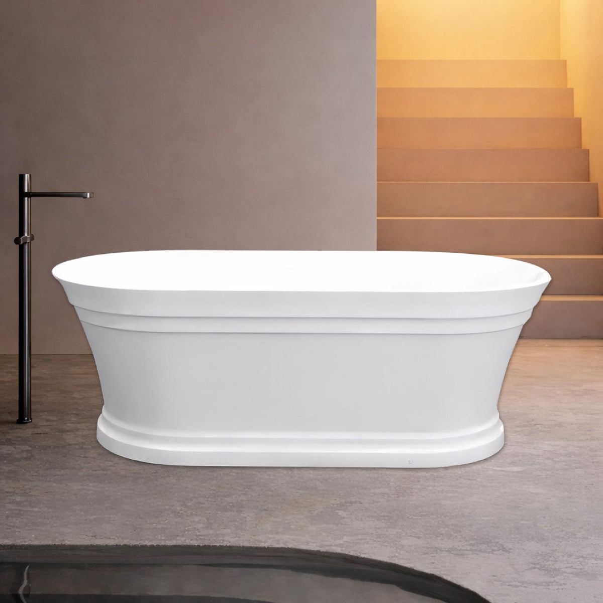 1500mm Hampton Matt White Freestanding Bath 5045-1500mm - Bathroom Hub