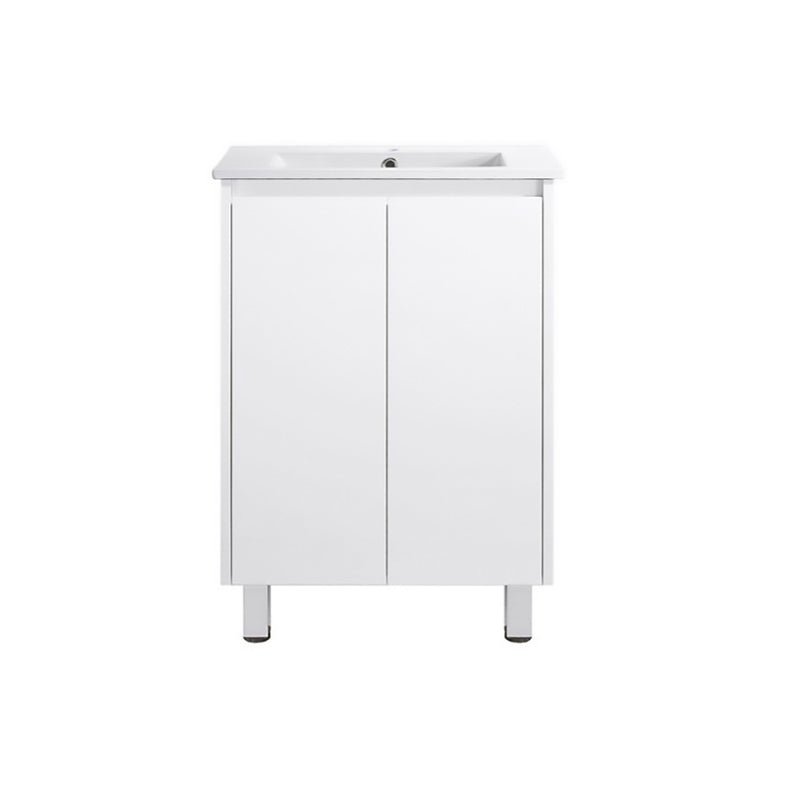 Narrow Freestanding White Bathroom Vanity