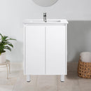 Narrow Freestanding White Bathroom Vanity
