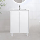 Narrow Freestanding White Bathroom Vanity
