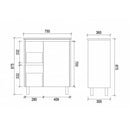 PVC Narrow Freestanding White Bathroom Vanity PE750L