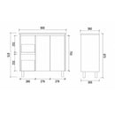 PVC Narrow Freestanding White Bathroom Vanity PE900L