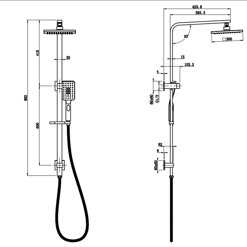 Eden Multifunction Shower Set Brushed Nickel PHC7121S-BN