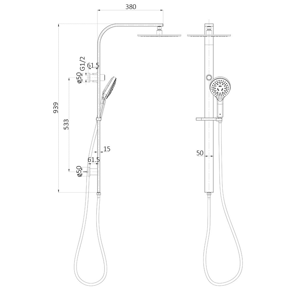 Regal Multi-function Shower Set PHC74167R-B - Bathroom Hub