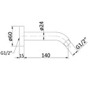 Round Shower Arm PHD1003A