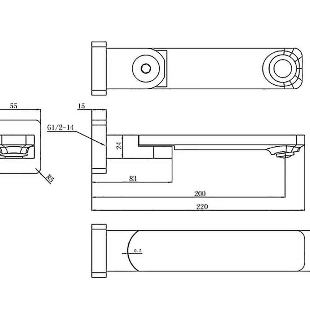 Ruki Swivel Bath Spout Gun Metal - PHD1017SW-GM - Bathroom Hub