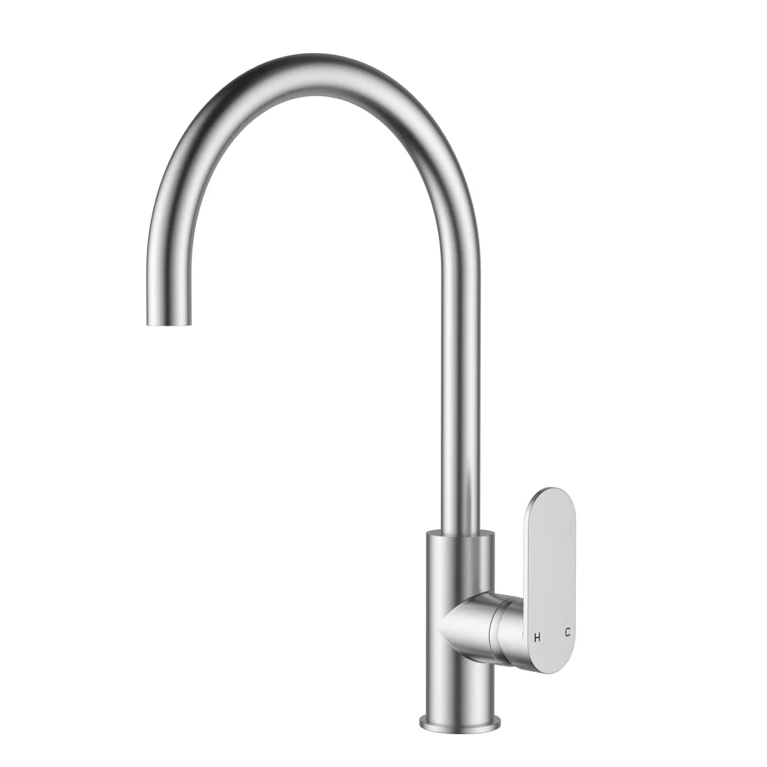 Sora Gooseneck Sink Mixer 397mm Stainless Steel PLB1001SS - Bathroom Hub