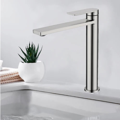 Sora High Rise Basin Mixer Stainless Steel PLB2002SS