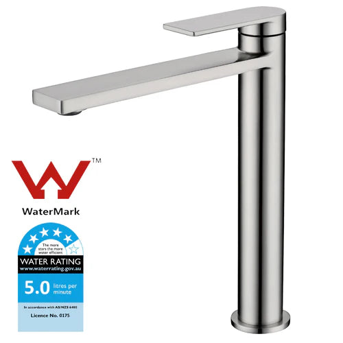Sora High Rise Basin Mixer Stainless Steel PLB2002SS