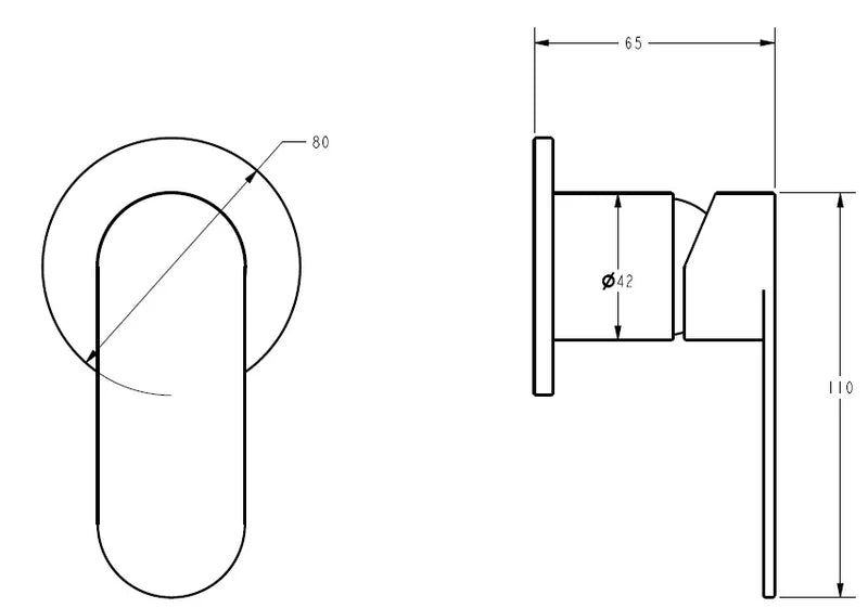 Sora Wall Mixer Trim Kit With Body Matt Black PLB3001-TK-MB