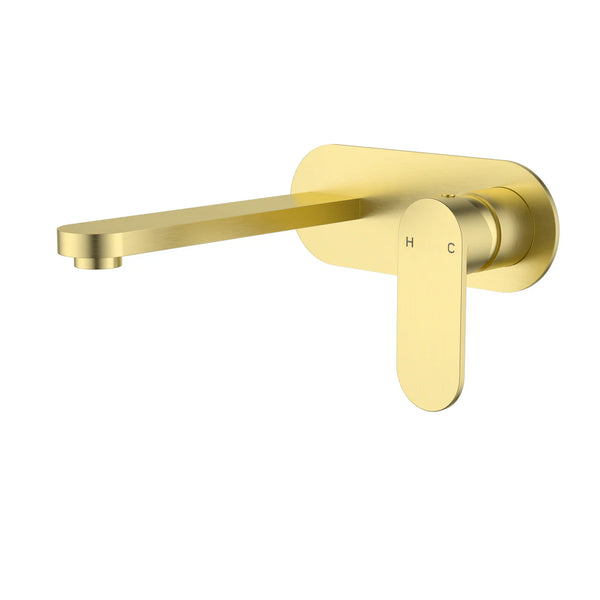 Sora Wall Basin Mixer Trim Kit With Body 200mm Brushed Gold PLB3003-TK-BG
