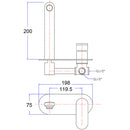 Sora Wall Basin Mixer Trim Kits Matt Black PLB3003-TK-MB