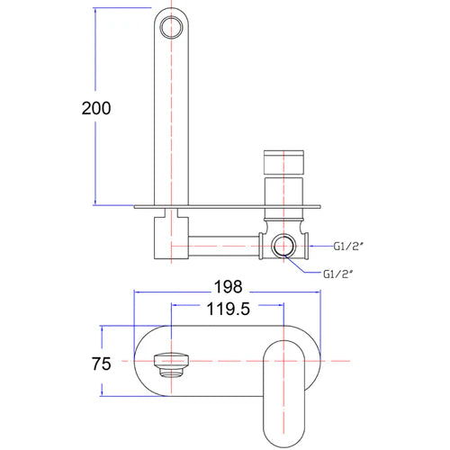 Sora Wall Basin Mixer Trim Kits Chrome PLB3003-TK-PC