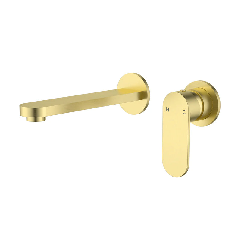 Wall Basin Mixer Trim Kits With Separate Back Plate Brushed Gold PLB3004-TK-BG