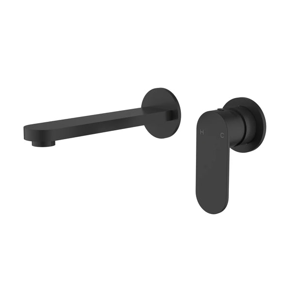 Wall Basin Mixer Trim Kits With Separate Back Plate Matt Black PLB3004-TK-MB