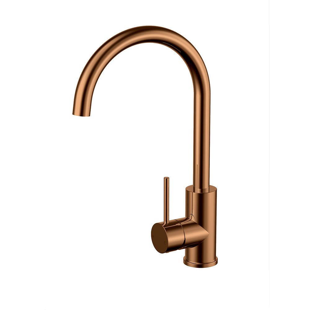 Otus Slimline Stainless Steel Sink Mixer Brush Copper PLC1001SS-BC - Bathroom Hub