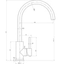 Otus Slimline Stainless Steel Sink Mixer Brush Copper PLC1001SS-BC