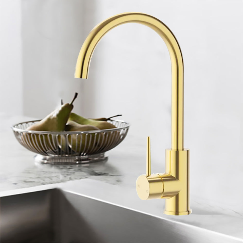 Otus Slimline Sink Mixer Brushed Gold PLC1001SS-BG - Bathroom Hub
