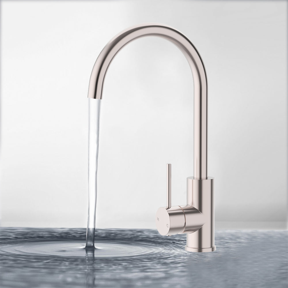 Otus Slimline Stainless Steel Sink Mixer - PLC1001SS -BN - Bathroom Hub