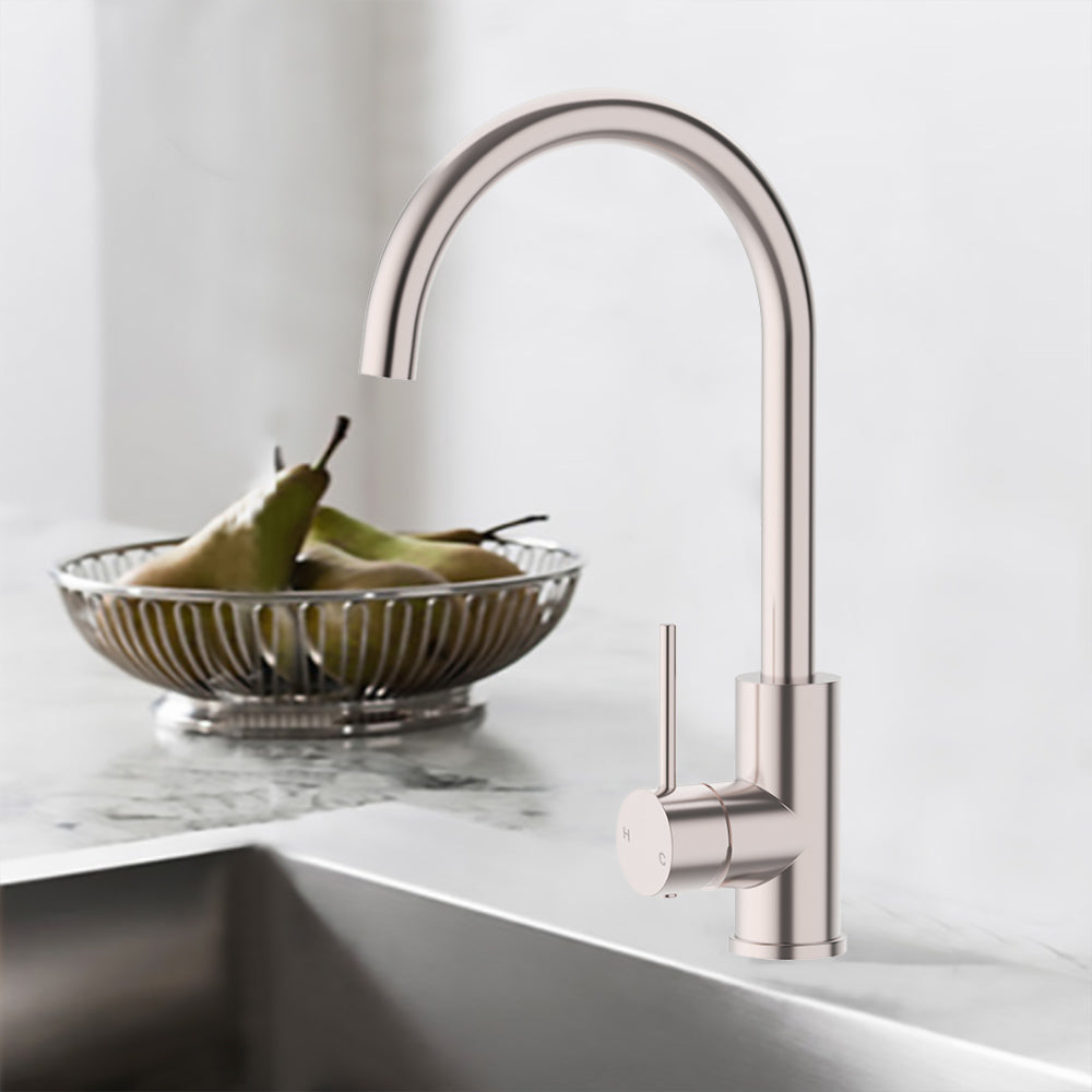 Otus Slimline Stainless Steel Sink Mixer - PLC1001SS -BN - Bathroom Hub